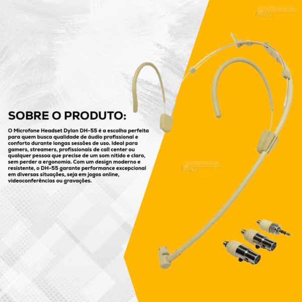Microfone Headset Condensador Cardioide Dylan DH-55 Direcional - Imagem 9