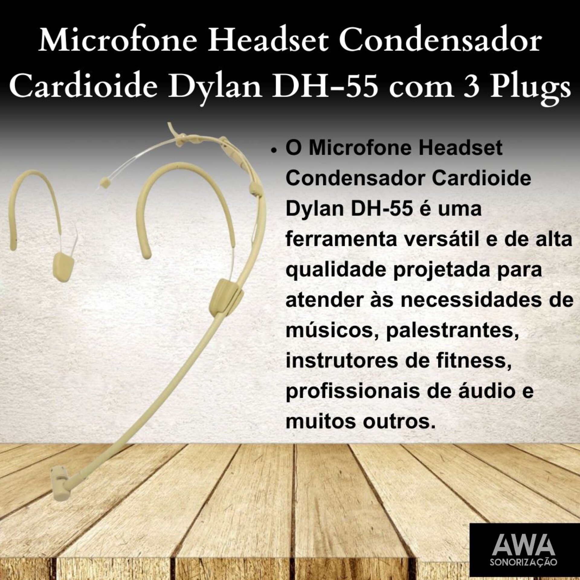 Microfone Headset Condensador Cardioide Dylan DH-55 Direcional - Imagem 5