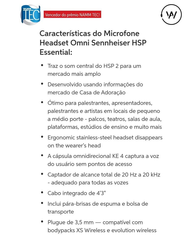 Microfone headset sem fio Sennheiser (HSP ESSENTIAL OMNI-BLACK - EW) - Imagem 4
