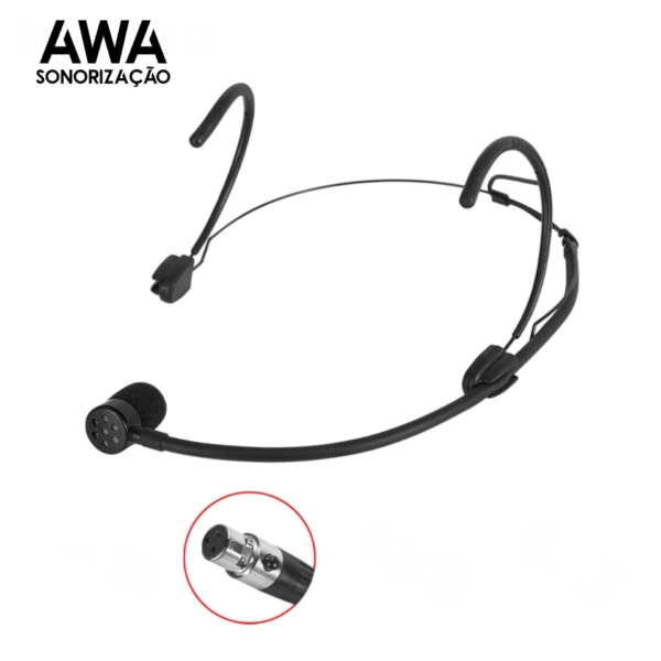 Microfone Headset Cardioide Direcional TA3F Mini XLR 3 Pinos – COR BLACK