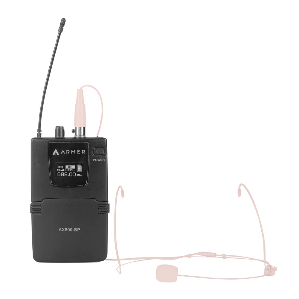 Microfone Sem Fio Profissional Headset Duplo Armer AX802M HH –  Discreto Bege Direcional Cacdioide - Imagem 3