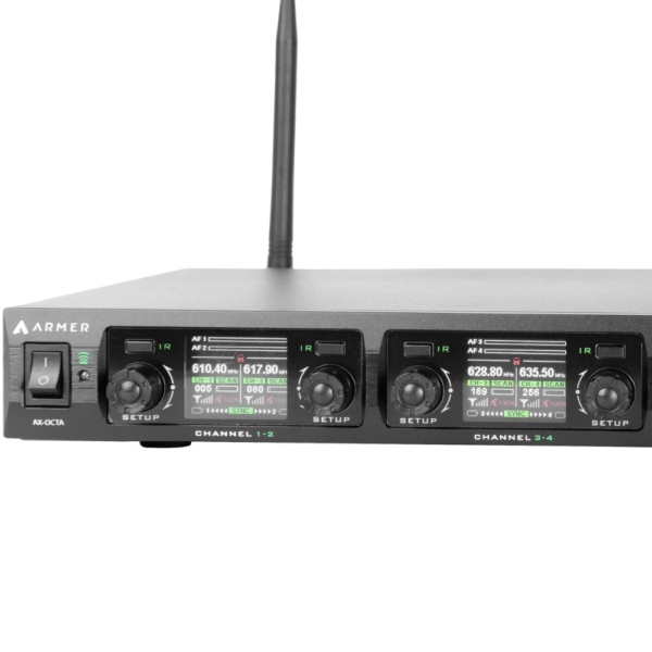 Kit com 8 Microfones sem Fio Profissional Bastão + Receptor Armer AX OCTA ( Recarregável ) - Imagem 9