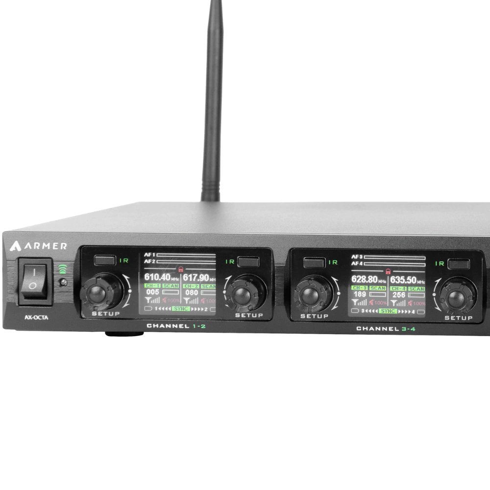 Kit com 8 Microfones sem Fio Profissional Bastão + Receptor Armer AX OCTA ( Recarregável ) - Imagem 9