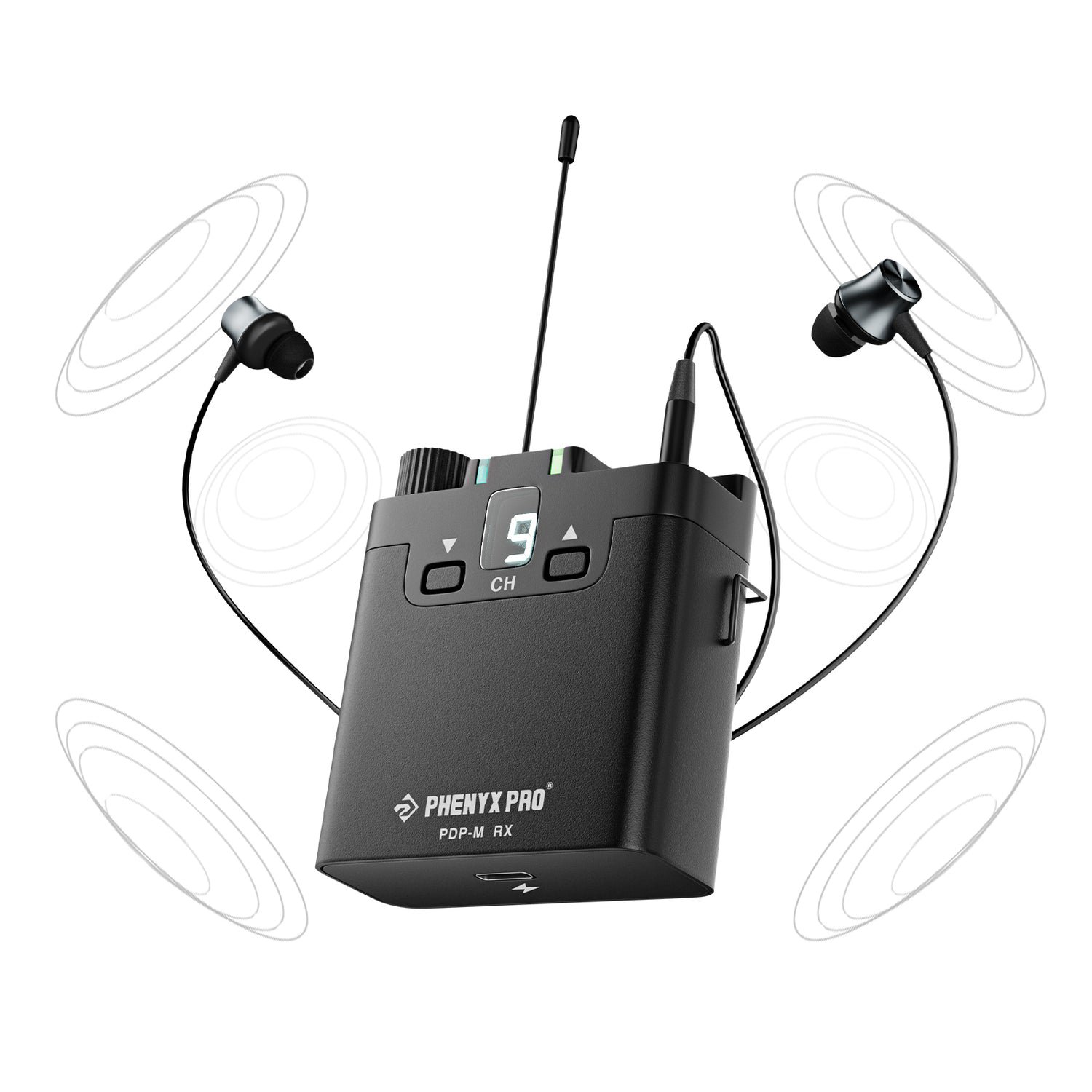 PDP-M — Sistema Portátil de Monitor In-Ear Estéreo UHF com 16 Frequências - Imagem 4