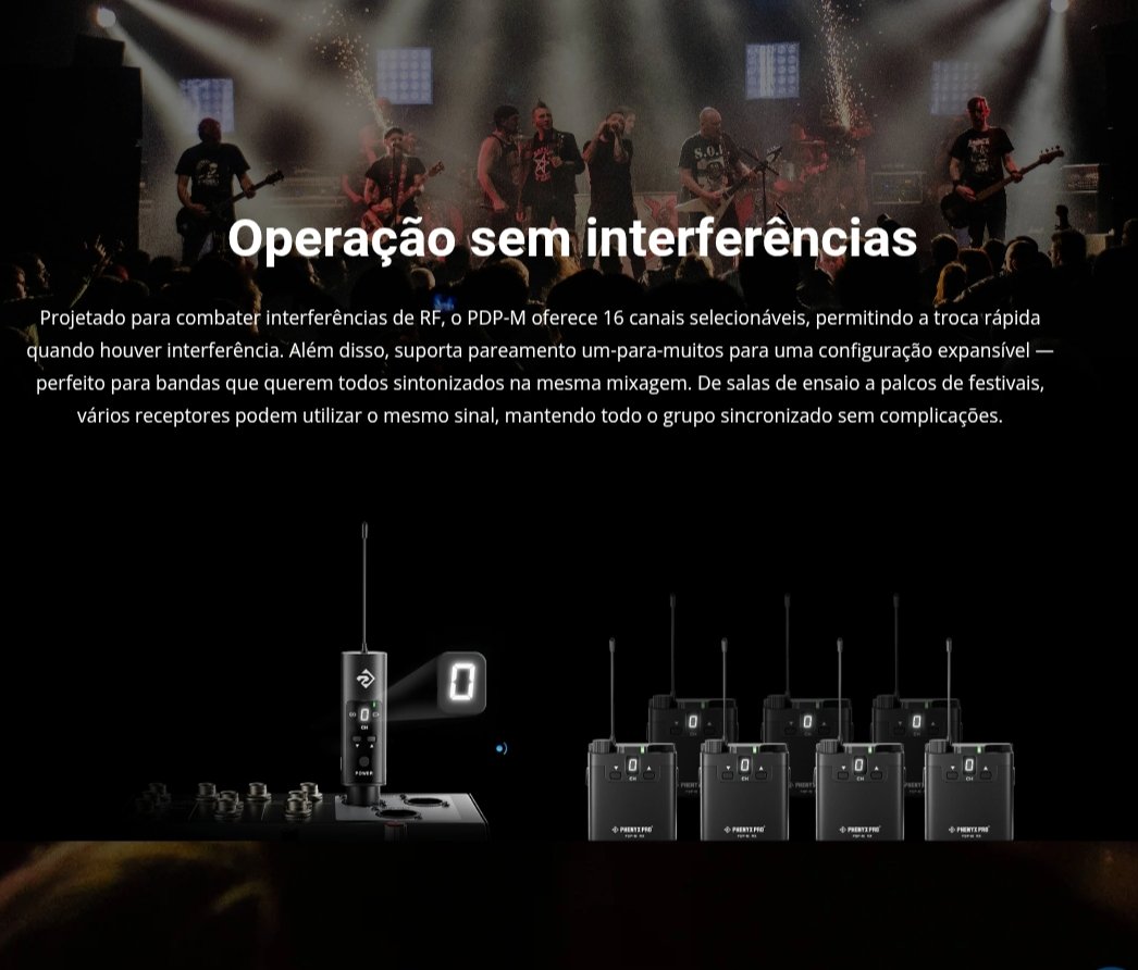 PDP-M — Sistema Portátil de Monitor In-Ear Estéreo UHF com 16 Frequências - Imagem 20