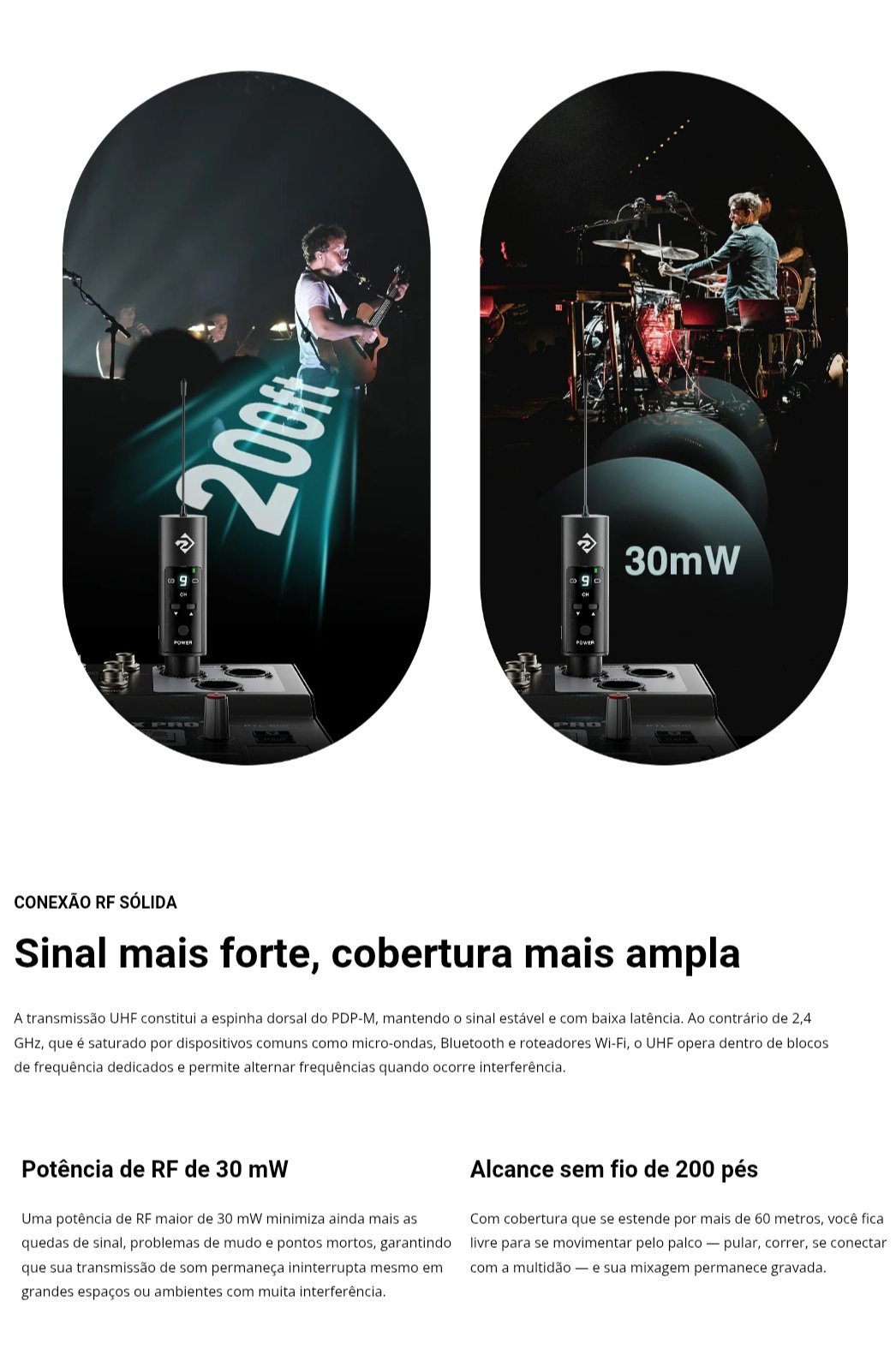 PDP-M — Sistema Portátil de Monitor In-Ear Estéreo UHF com 16 Frequências - Imagem 26