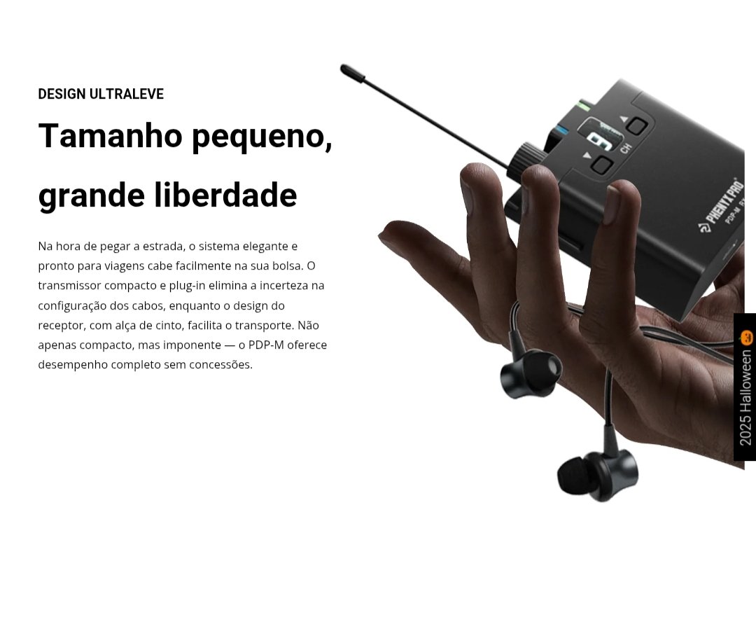 PDP-M — Sistema Portátil de Monitor In-Ear Estéreo UHF com 16 Frequências - Imagem 21