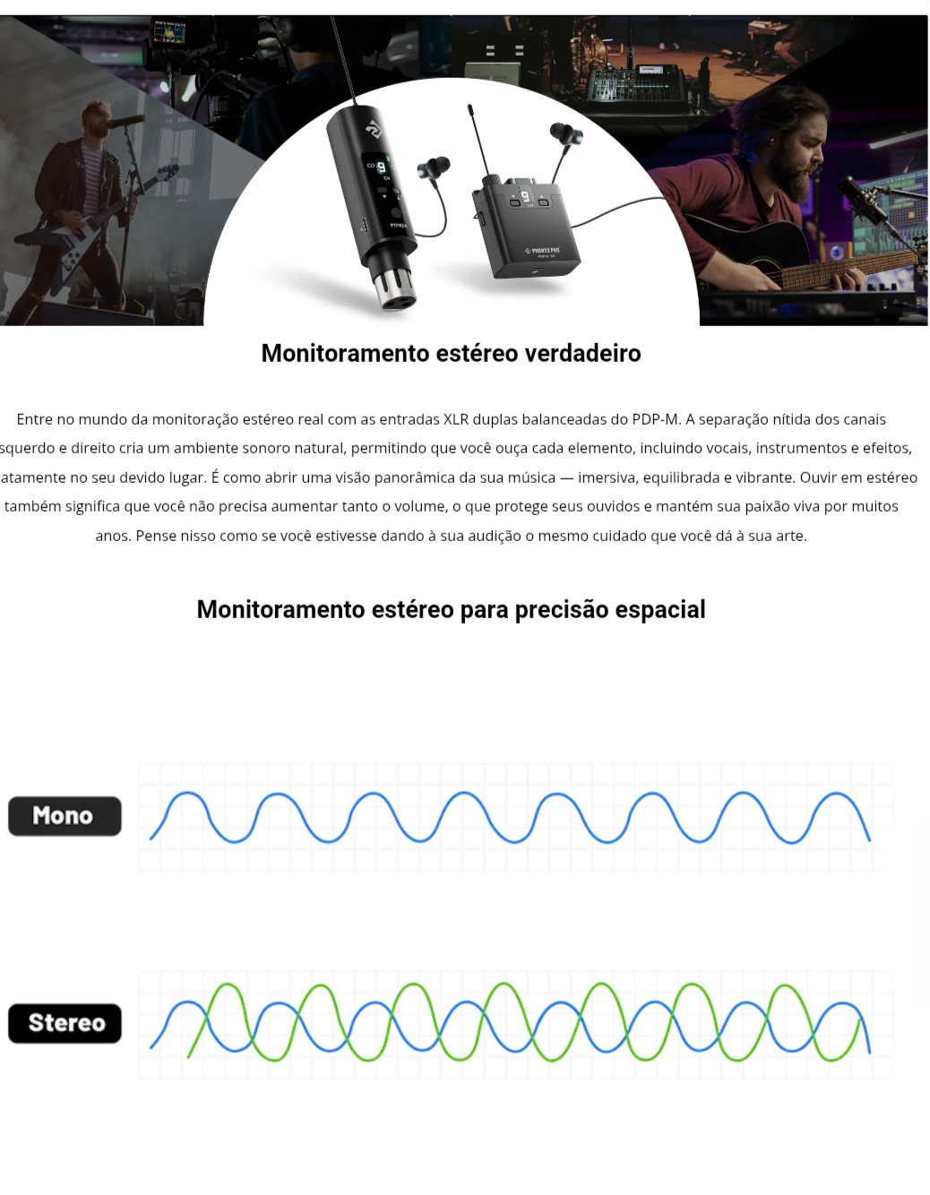 PDP-M — Sistema Portátil de Monitor In-Ear Estéreo UHF com 16 Frequências - Imagem 25