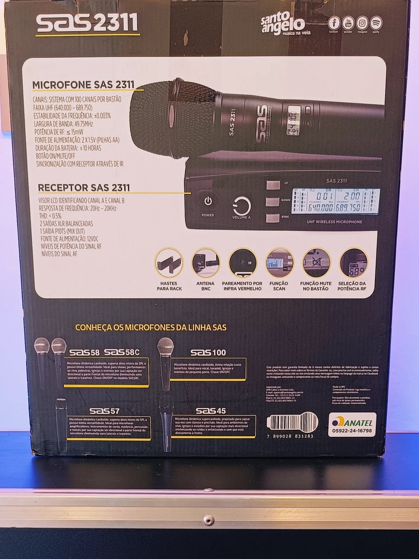 Microfone Sem Fio de Mão Duplo 200 Canais 2311 SAS / Santo Ângelo - Imagem 27