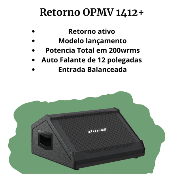 Monitor Ativo Oneal OPMV1412+ Plus – 12” | Bi-Amplificado | 200W RMS - Imagem 4