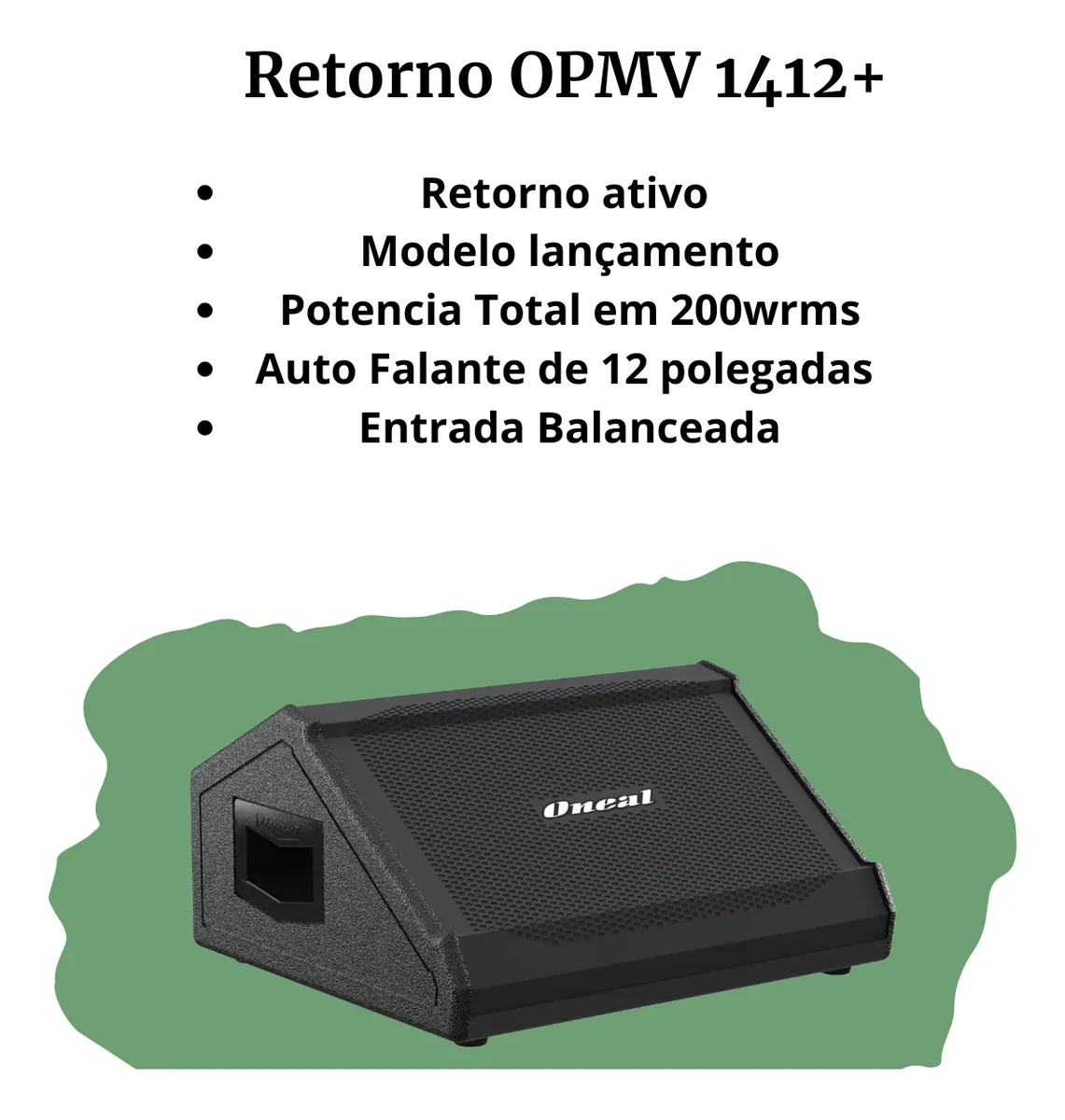 Monitor Ativo Oneal OPMV1412+ Plus – 12” | Bi-Amplificado | 200W RMS - Imagem 4