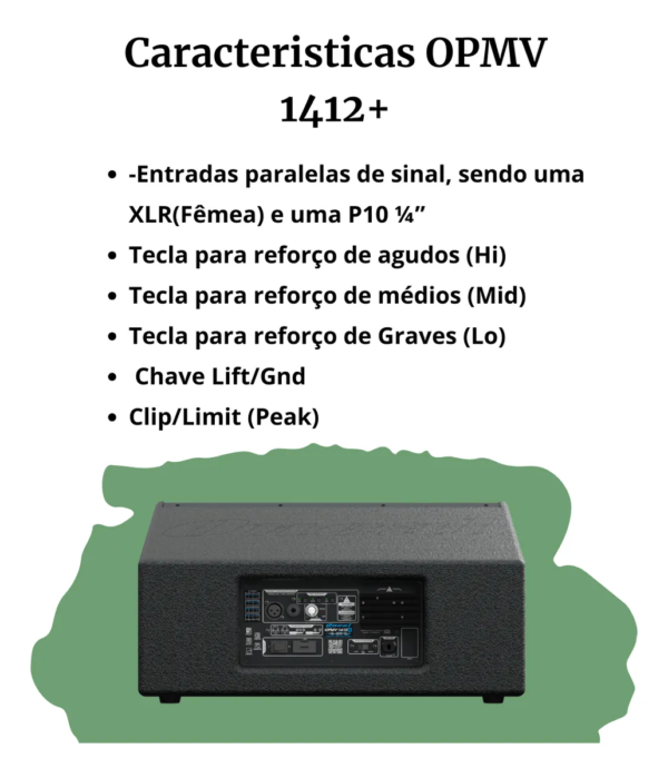 Monitor Ativo Oneal OPMV1412+ Plus – 12” | Bi-Amplificado | 200W RMS - Imagem 5