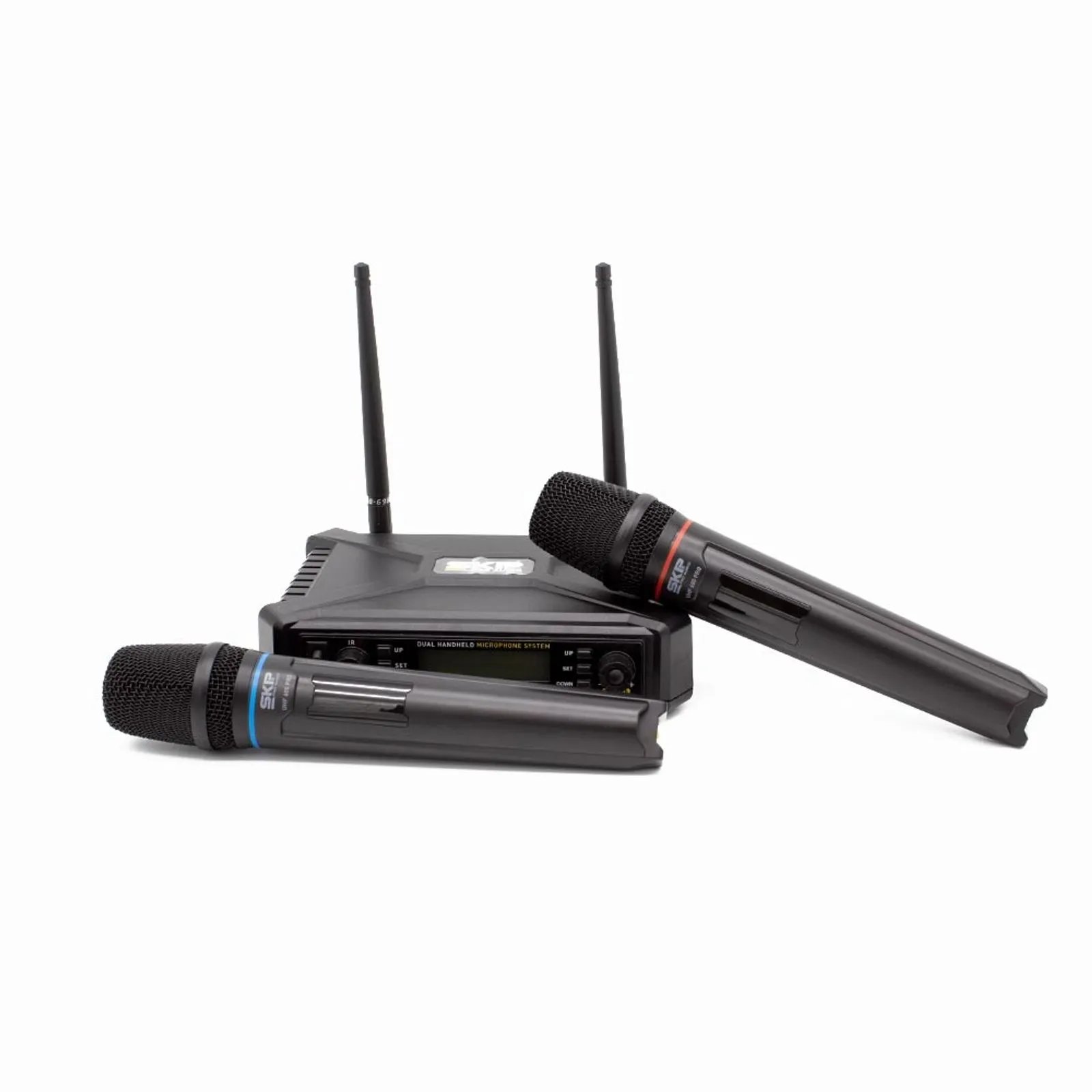 Sistema Microfone Sem Fio SKP UHF 600 PRO – Duplo, 300 Canais - Imagem 6
