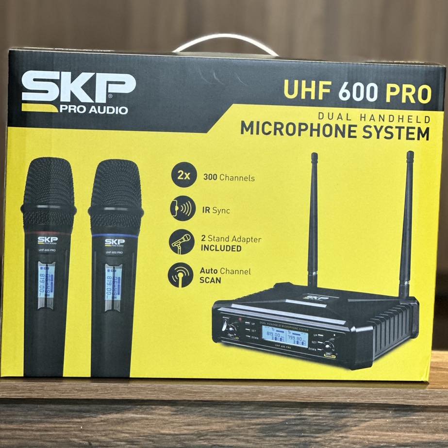 Sistema Microfone Sem Fio SKP UHF 600 PRO – Duplo, 300 Canais - Imagem 24