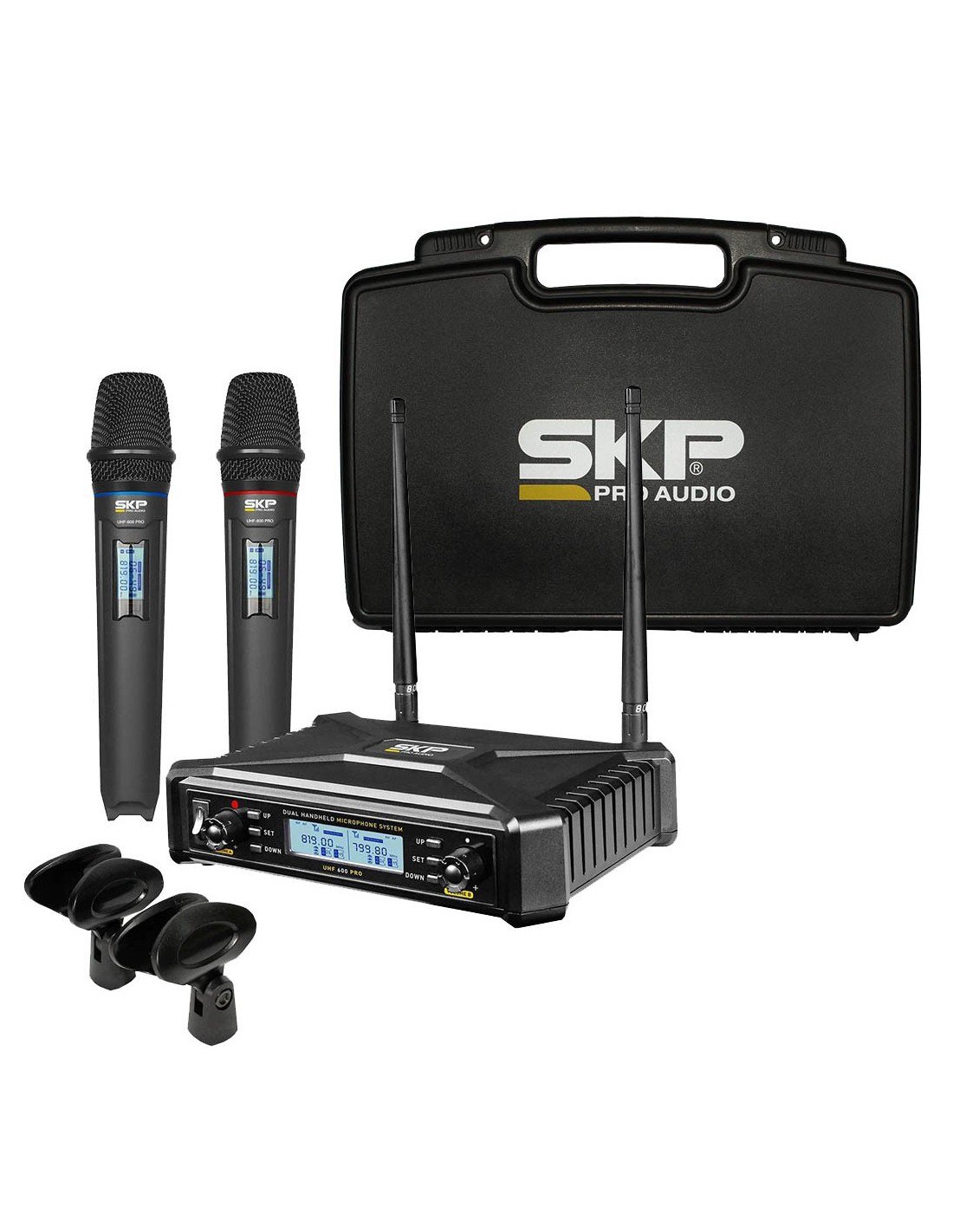 Sistema Microfone Sem Fio SKP UHF 600 PRO – Duplo, 300 Canais - Imagem 15