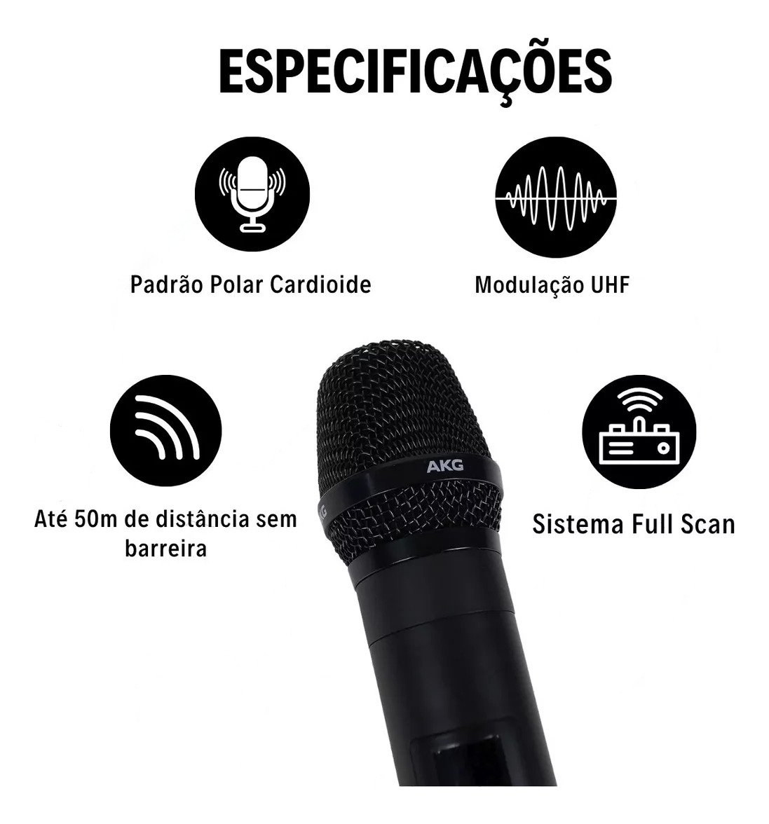 AKG WP300 Vocal Dual – Sistema de Microfone Sem Fio Profissional UHF - Imagem 8