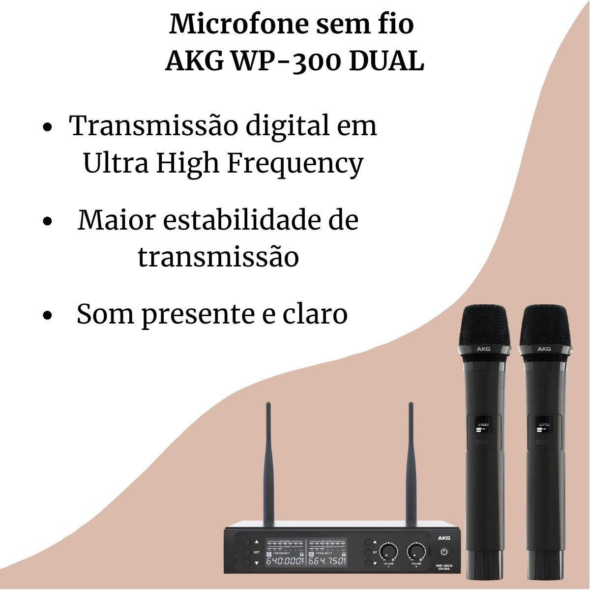 AKG WP300 Vocal Dual – Sistema de Microfone Sem Fio Profissional UHF - Imagem 11