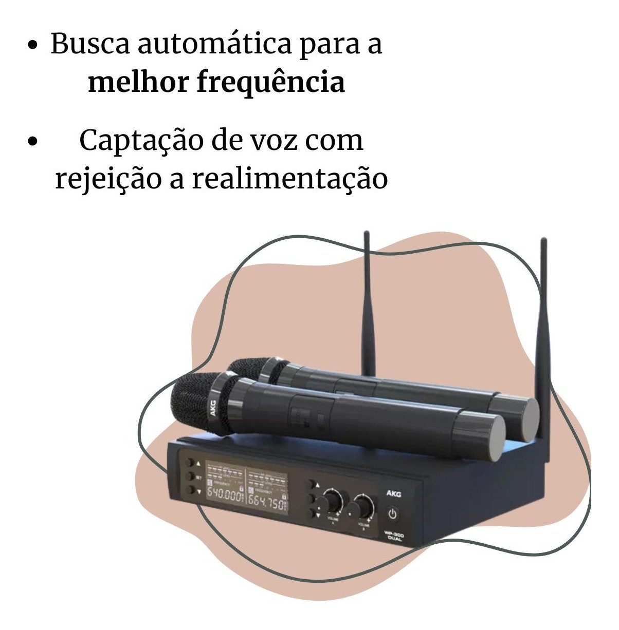 AKG WP300 Vocal Dual – Sistema de Microfone Sem Fio Profissional UHF - Imagem 12