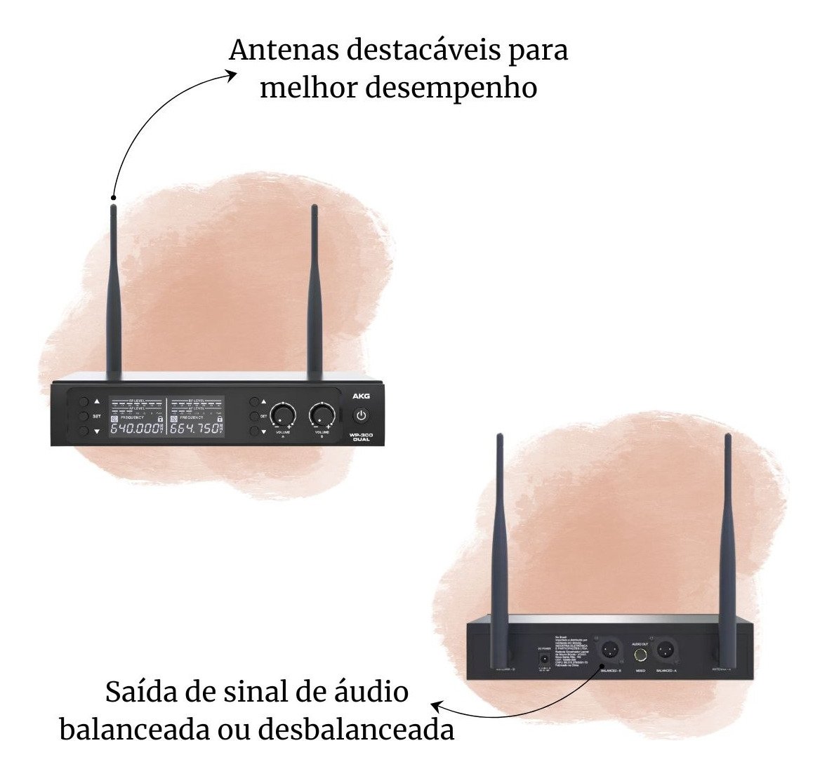 AKG WP300 Vocal Dual – Sistema de Microfone Sem Fio Profissional UHF - Imagem 10