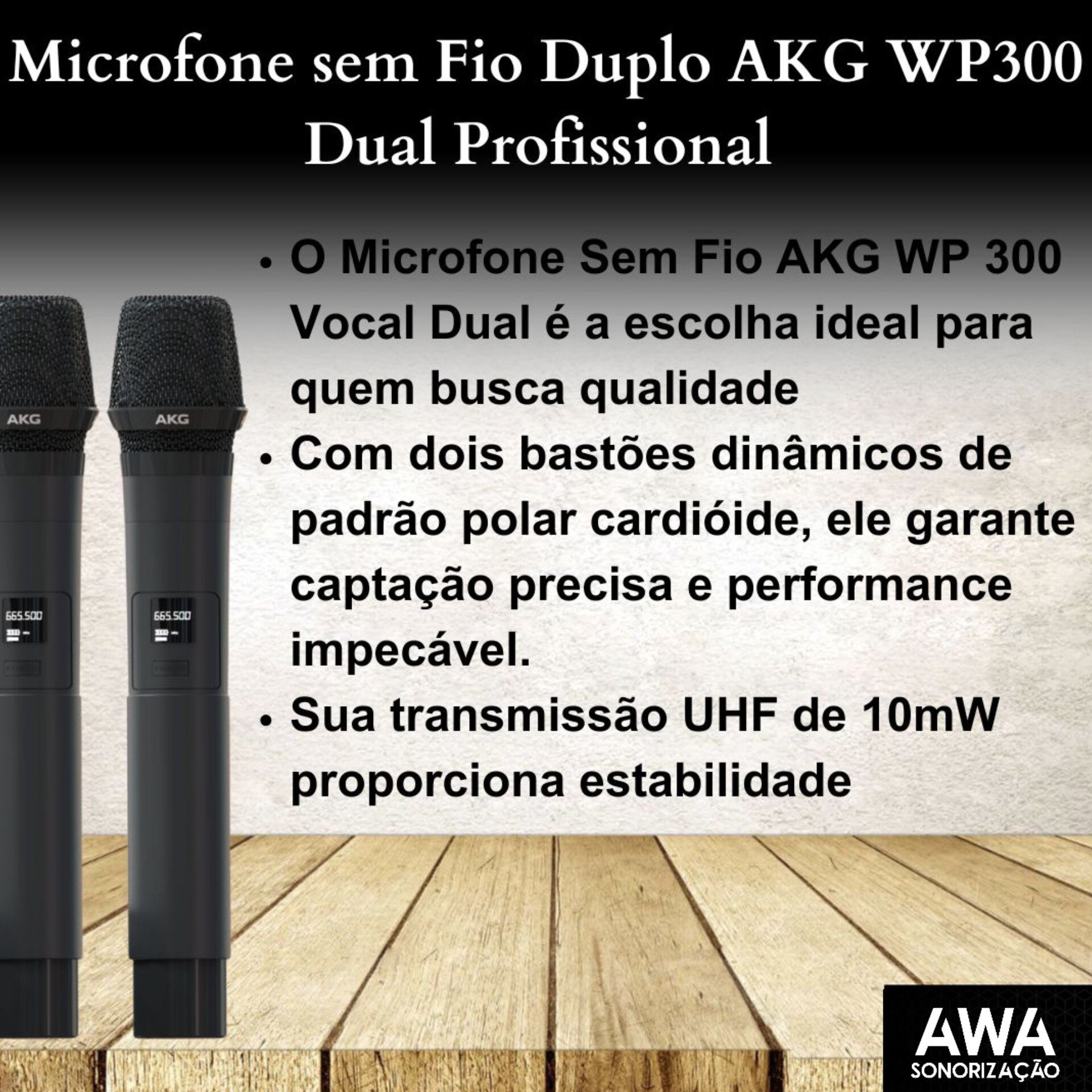 AKG WP300 Vocal Dual – Sistema de Microfone Sem Fio Profissional UHF - Imagem 13