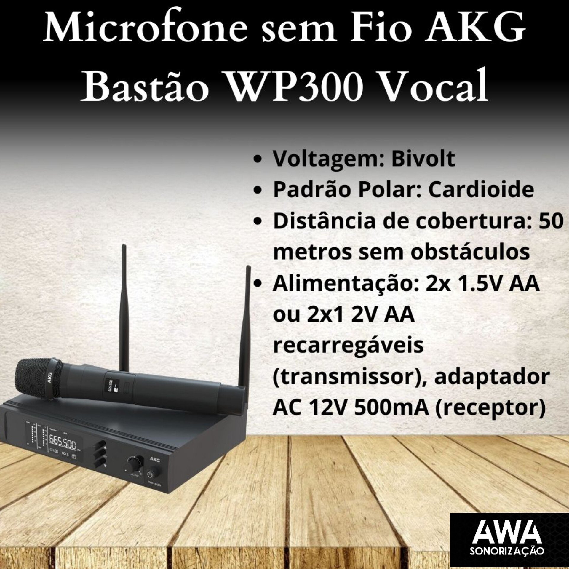 AKG WP300 Vocal – Sistema de Microfone Sem Fio Profissional UHF - Imagem 16