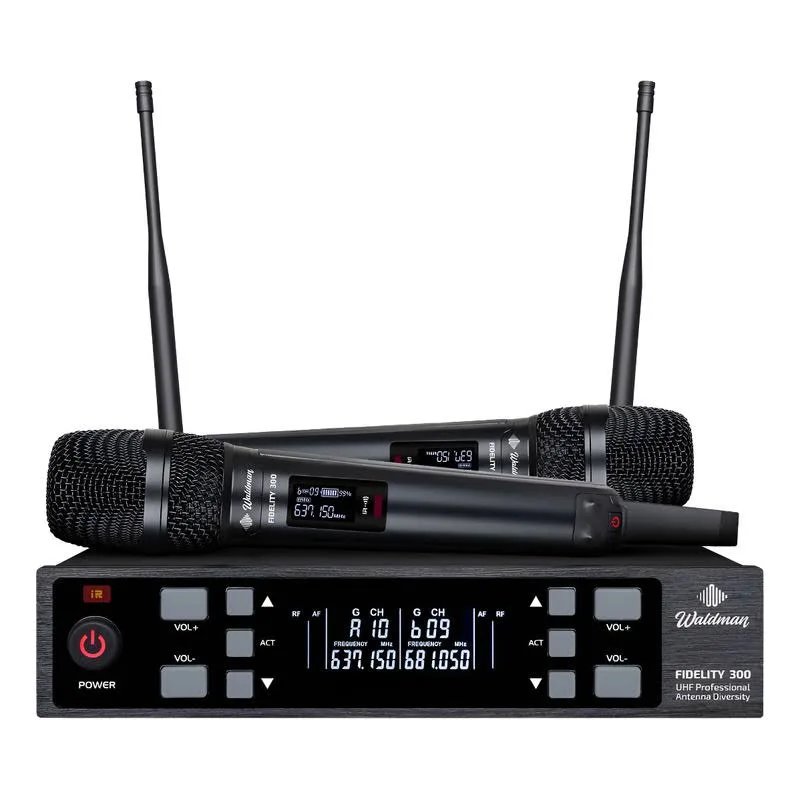 Microfone Bastão Duplo Sem Fio Waldman Fidelity 300 WFD-300