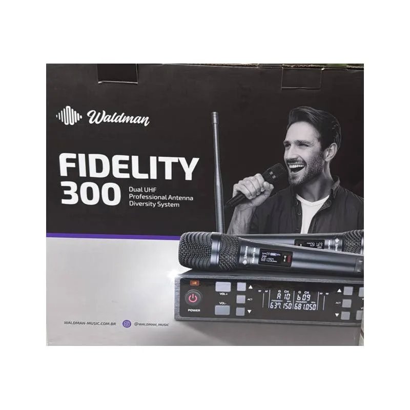 Microfone Bastão Duplo Sem Fio Waldman Fidelity 300 WFD-300 - Imagem 11