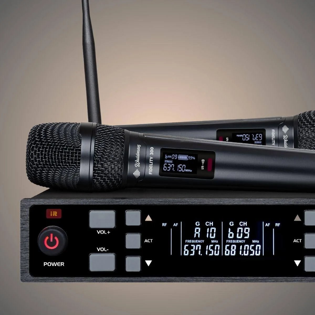 Microfone Bastão Duplo Sem Fio Waldman Fidelity 300 WFD-300 - Imagem 4