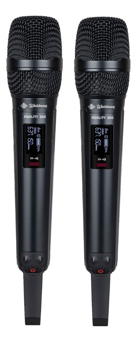 Microfone Bastão Duplo Sem Fio Waldman Fidelity 300 WFD-300 - Imagem 7