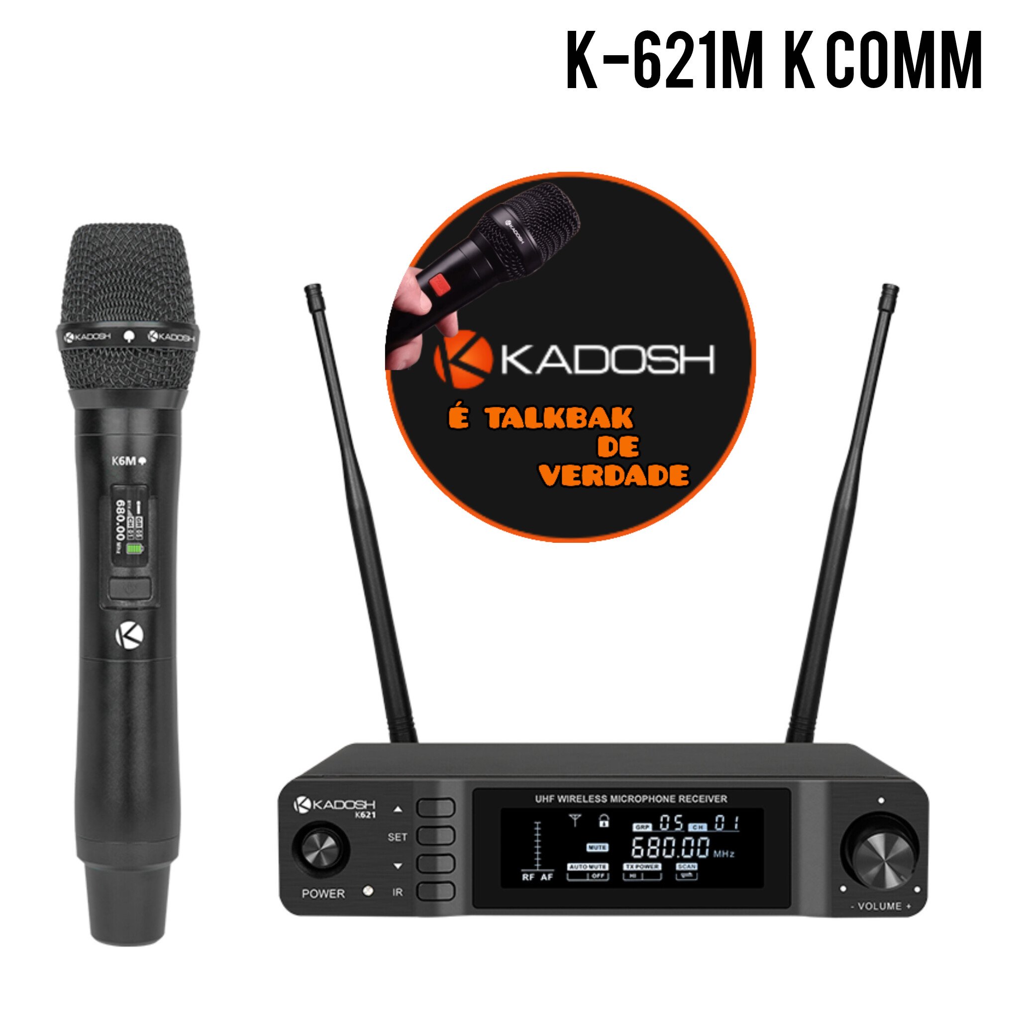 Microfone Sem Fio K621M K-COMM Profissional Digital 24bits (TALKBACK) - Imagem 2