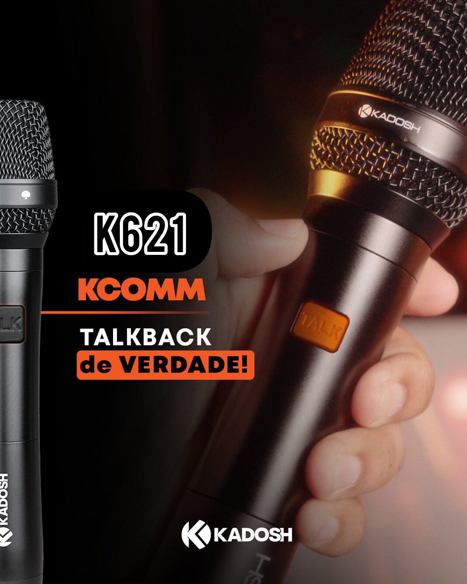 Microfone Sem Fio K621M K-COMM Profissional Digital 24bits (TALKBACK) - Imagem 3