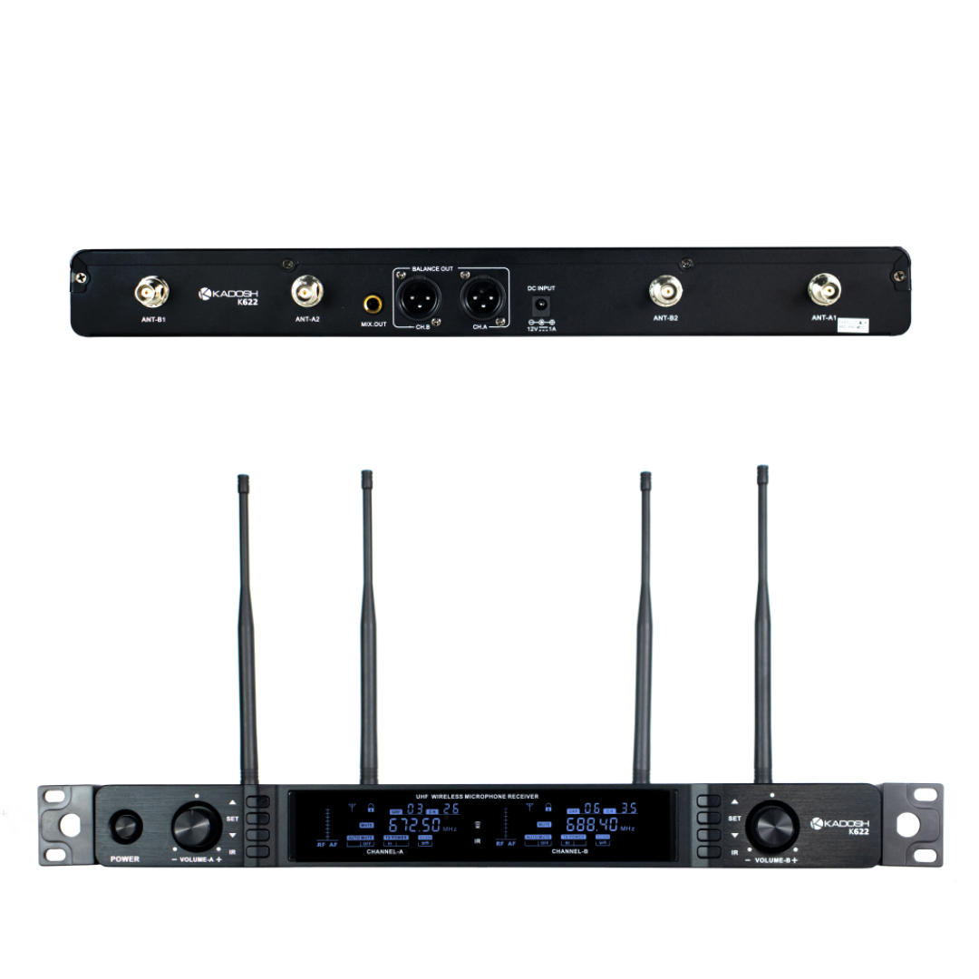 Microfone Duplo Sem Fio Kadosh K622M Profissional Digital 24bits - Imagem 2