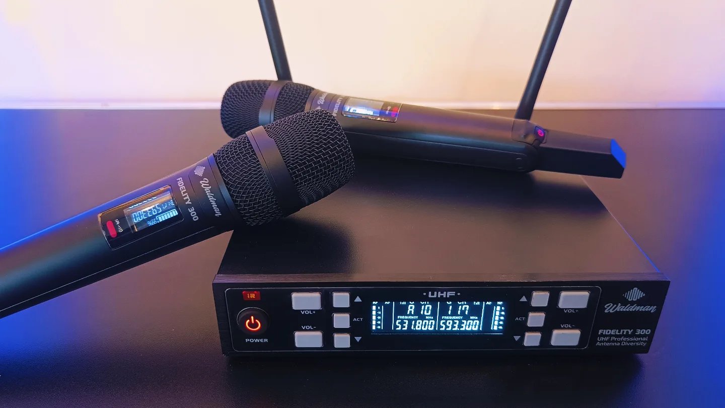 Microfone Bastão Duplo Sem Fio Waldman Fidelity 300 WFD-300 - Imagem 23