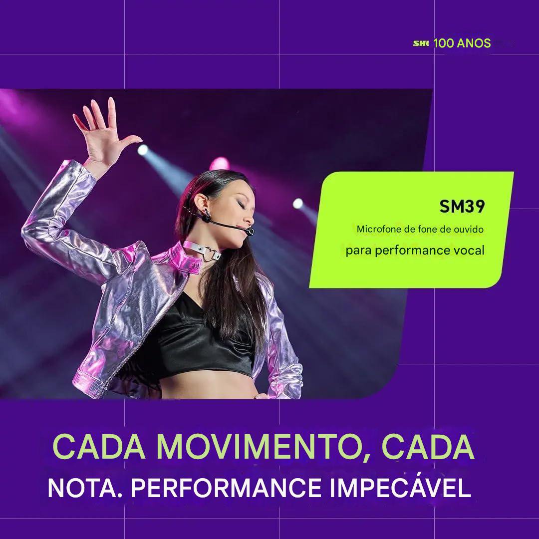 Microfone Headset Cardioide Shure SM39-TQG Profissional Alta Performance para Vocal. - Imagem 10