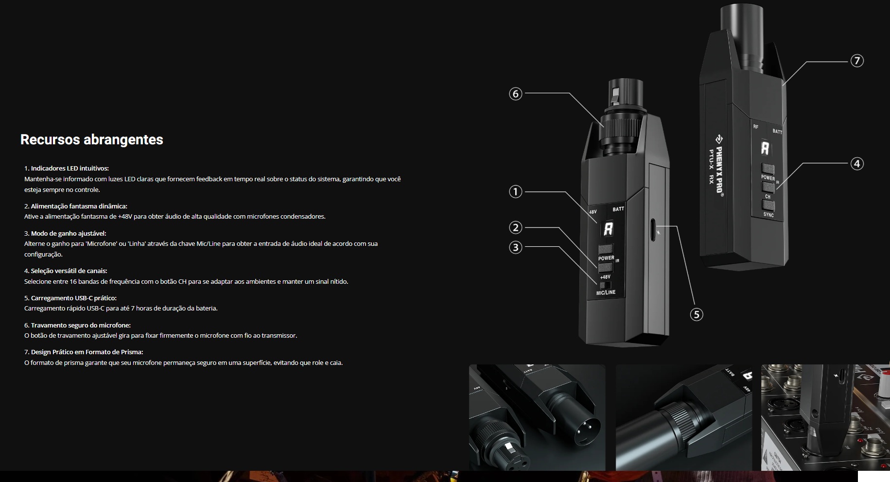 Sistema Transmissor e Receptor Sem Fio XLR Plug-On - PHENYX PRO PTU-X | 16 Frequências UHF - Imagem 9