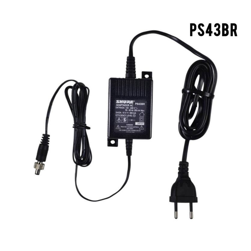 Fonte 15v de alimentação Sistemas Sem Fio Shure PS43BR Bivolt