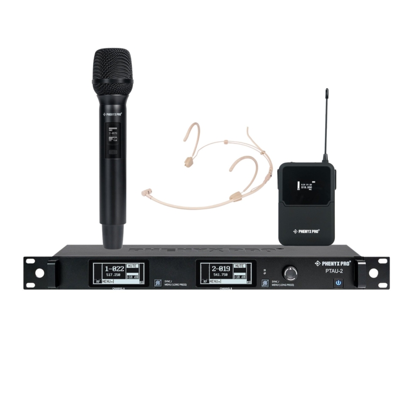 Sistema Duplo Profissional Phenyx Pro Sem Fio Microfone Bastão / Headset Direcional