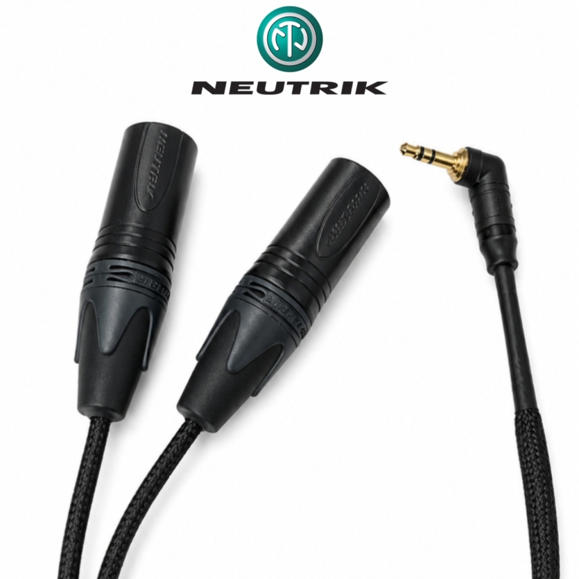 Cabo Y de Audio P2 Estéreo Para 2x XLR Macho com Conectores Neutrik 1.20m ( IDEAL TALKBACK ADX5D SHURE )