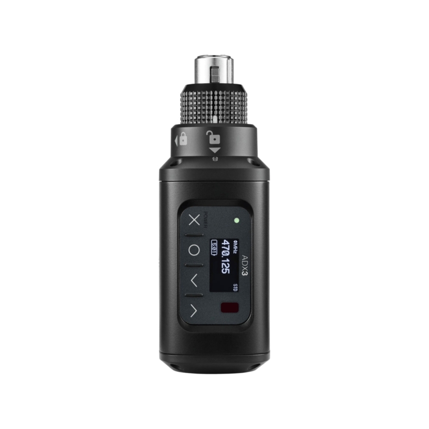 Shure ADX3 Axient Digital G55 470–636 MHz – Transmissor Plug-On XLR com ShowLink