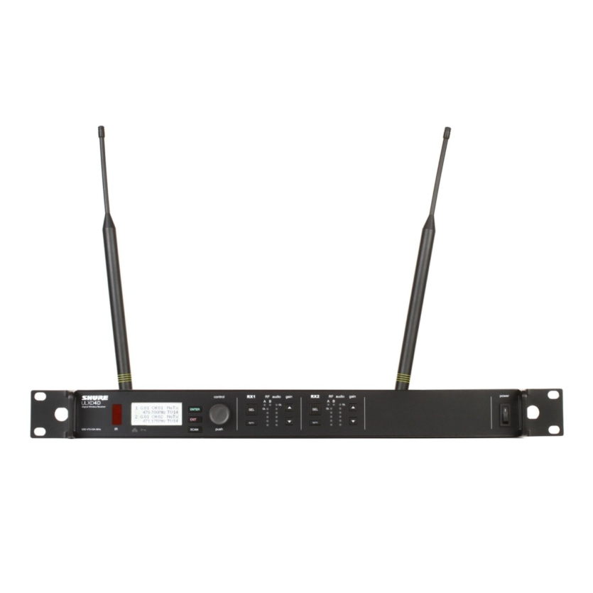 Shure ULXD4D-BR L50 - Receptor Duplo Sistema de Microfones sem fio